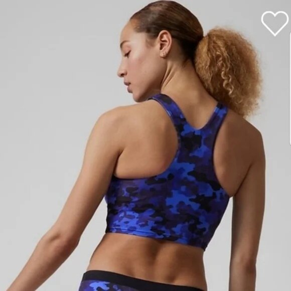 Athleta Blue Camo Conscious Crop Bikini Top Small Cups A-C - Picture 4 of 12